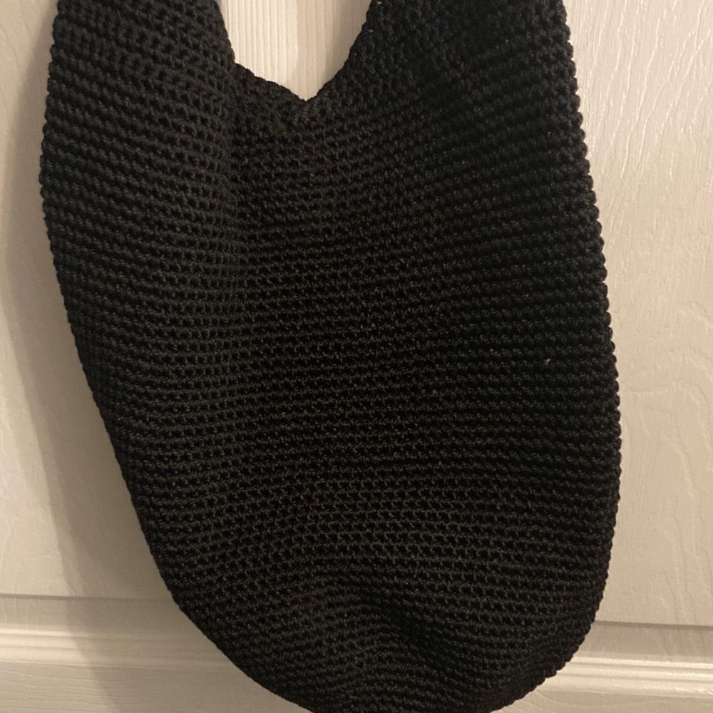 The Sak Black Crochet Hobo Shoulder Bag - Picture 3 of 3